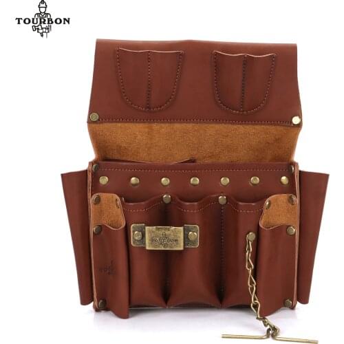 Tourbon Professional Electricians Pouch Holder Drywallers Contractor Tool Bag Carrier Tools Belt Microfiber