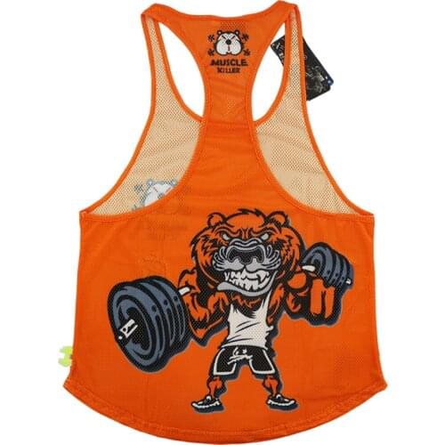 Muscle killer Speed dry fitness exercise Tiger I-back heart wave brand slim man running sleeveless training clothing summer