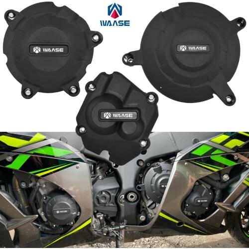 Waase Motorcycle Engine Guard Stator Clutch Pulse Cover Slider Protector Set For KAWASAKI Ninja ZX10R ZX-10R 2011-2015 2016-2021
