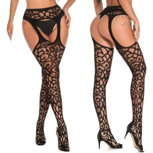 Plus Size Hot Sale Erotic Stockings Garter Belt Women Fishnet Pantyhose XS-XXXL Thigh High Socks Sexy Lingerie