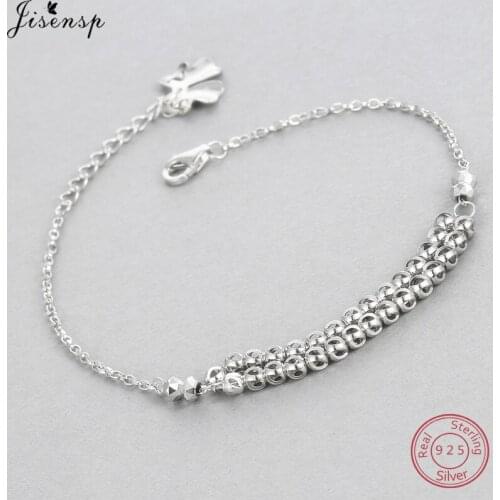 Jisensp 925 Sterling Silver Fashion Multilayer Beads Bracelets Boho Vintage Statement Bangles Bracelets for Women Jewelry Gifts