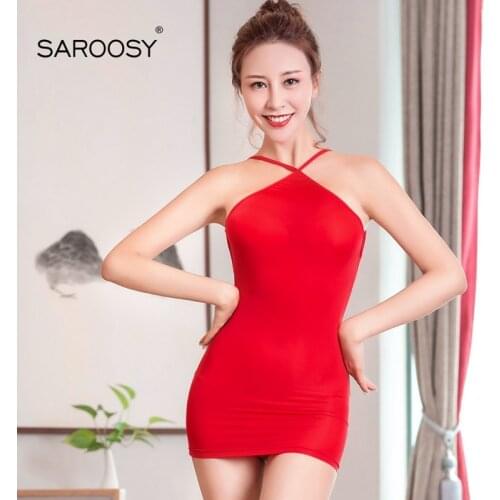 SAROOSY Hot Erotic Sexy Lingerie High Elastic Mini Dress Clubwear for Women Night Club Backless Sex Dresses 2019 New Arrival