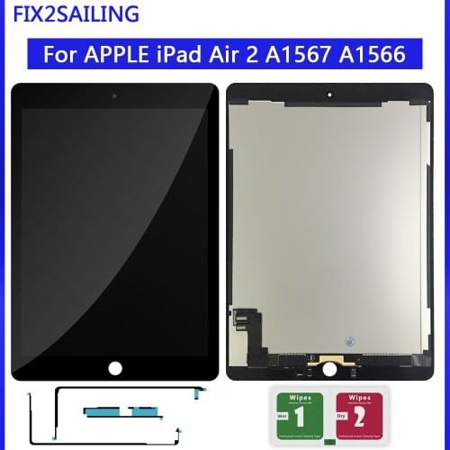 9.7" LCD For Apple iPad 6 Air 2 A1567 A1566 9.7'' 100% AAA+ Grade LCD Display Touch Screen Digitizer Assembly Replacement