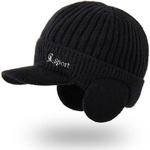 Winter Hat Scarf Skullies Beanies For Men Knitted Hat Women Mask Thick Balaclava Earflap Wool Bonnet Male Beanie Hats Cap