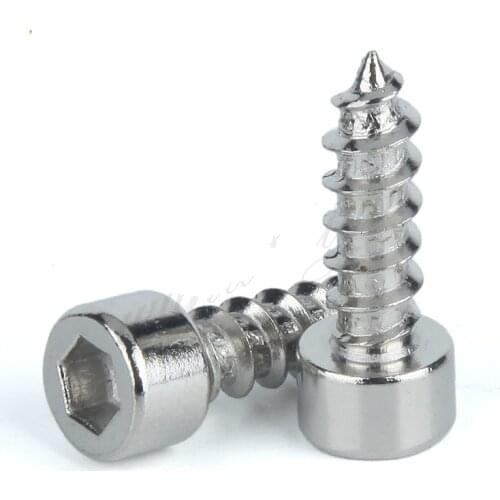 10-50Pcs M2 M2.6 M3 M3.5 M4 M5 M6 HA Nickel-plated Socket Head Cap Screw Self-tapping Hexagon Furniture Screw bzg