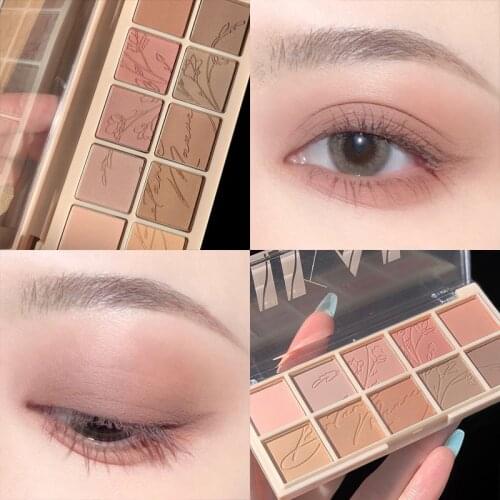 10 Color Eyeshadow Palette Smoky Dramatic Eyes Makeup Natural Neutral Eye Makeup Shimmer Matte Eye Shadow Palette TSLM1