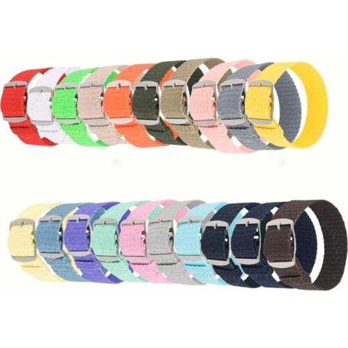 20mm Nylon Perlon Casual Wristband Weave Strap Replacement Watchband For Man Woman 20 Colors Watch Band Straps