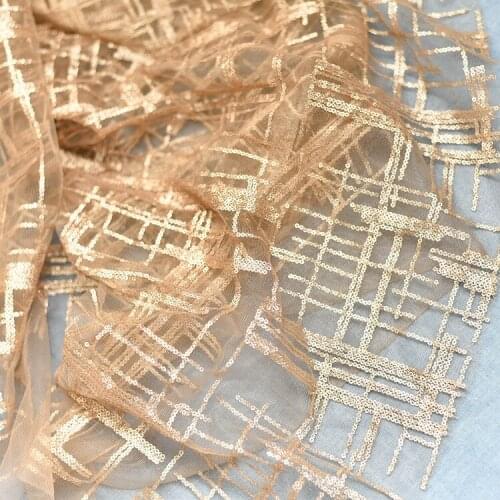 3yards Fiver color silver gold black red champagne Tulle Sequin Net lace Bridal African Dress DIY Wedding Fabric