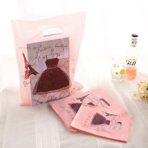 35*25cm Wholesale 100pcs/lot New Design skirt Striped Packaging Bags for Gift Small Plastic Jewellery Pouches with Thank You