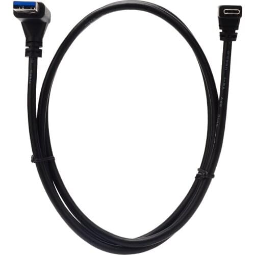 3A USB Type C Double 90 Degree USB C Cable 1m Angled Left Right Up Down Gooseneck Type USB 3.0 Type-C Fast Charging Data Cable