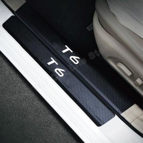 Car Stickers For Volvo T6 Auto Door Sill Cover Protector Fashion Styling Decal Interior Car Accessories 4Pcs
