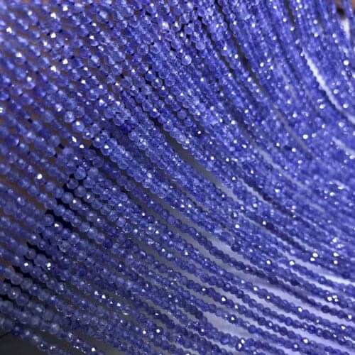 Natural Tanzanite 7A 3mm round Faceted Gemstone beads for 925 sterling silver Jewelry Making Necklace Bracelet 15inch ICNWAY