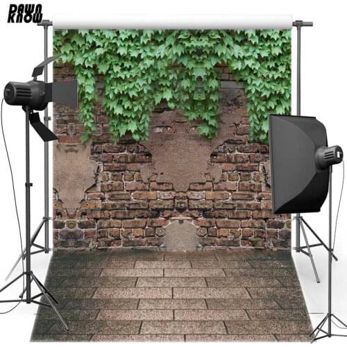 DAWNKNOW Vinyl Photography Background For Wedding Leaf Brick Wall Polyester Backdrop For Children Photo Studio 1837