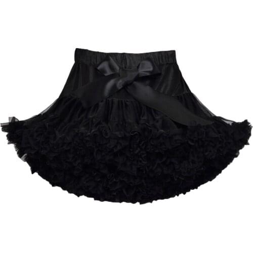Girls Petti Tutu Skirt Black Color Fluffy Tutu Children Clothing Dance Birthday Costume Party Wear Kids Ballet Skirt