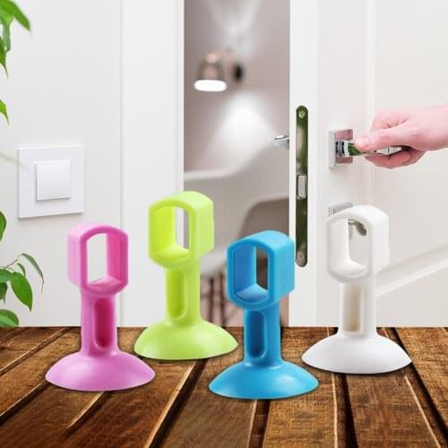 2-Piece Door Handle Wall Mute Anti-Collision Pad Buffer Cabinet Door Handle Silicone Anti-Collision Door Plug Lock Silencer Home