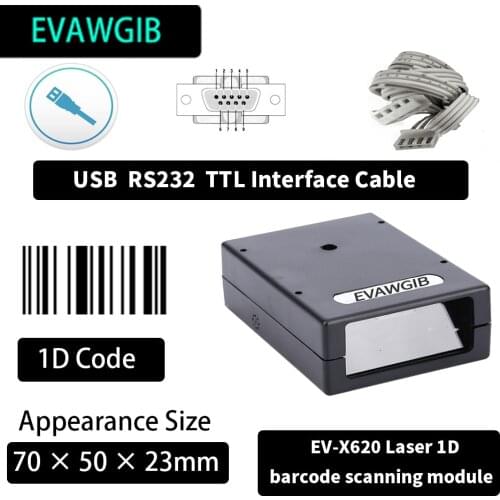 EVAWGIB EV-X620 Laser 1D Fixed Barcode Scanner Module EV-X821T CMOS 2D Barcode Scanning Module Mini Size Barcode Scanning Module