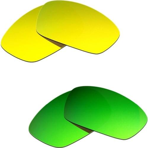HKUCO Hijinx Sunglasses Polarized Replacement Lenses 2 Pairs 24K Gold & Emerald Green