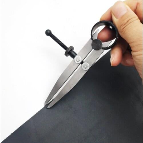 Leather Tools Compass Scriber Divider Wheel Leather Stitch Hole Distance Measure Adjustable Creaser Dividers Carbon Steel