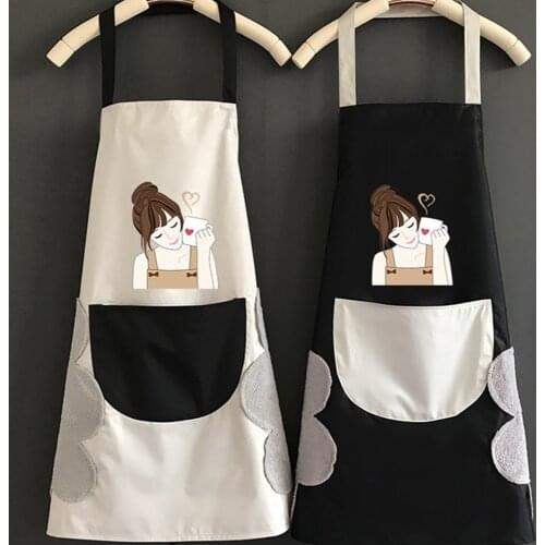 Kitchen Cooking Apron Wipeable Waterproof Oil-Proof Cartoon Chef Aprons For Women Men Nail Shop Apron Baking Accessories