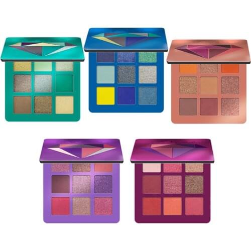 Makeup Metal Matte Eyeshadow Pallete Makeup Brushes 9 Color Shimmer Pigmented Eye Shadow Palette Make Up Palette