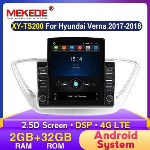 MEKEDE 2.5D Android systems DSP Car Radio Multimedia Video Player Navigation GPS for Hyundai Solaris Verna 2017 2018 USB carplay