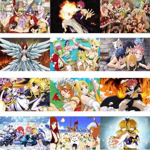 Full Square Drill 5D DIY Diamond Painting Fairy Tail Japan Anime Boy Girl Painting Diamond Embroidery Cross Stitch Kit Handmade