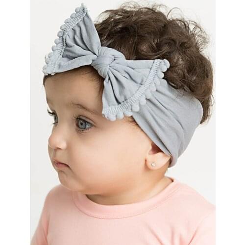New Arrival Bowknot Baby Girls Headband Cute Solid Infant Hairhoop Fashion Pure Color Newborn Hair Accessories Kids Toddler Bows