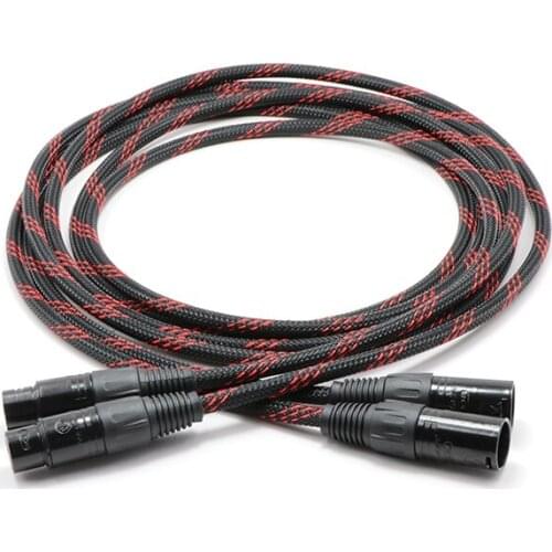 Pair 5N OCC Red Copper Super Reference XLR Balance Interconnect Cable, NEUTRIK Gold plated Plug Signal Wire