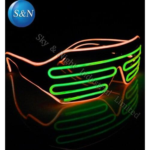 Orange+Lemon ) Mix color EL party Shutter Glasses gift glasses+Sound Inverter + Free Shipping
