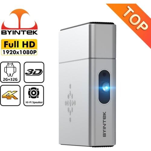 BYINTEK U50 Portable Smart Full HD 1080P Android Wifi 2K 3D 4K TV Home Mini LED DLP Projector Proyector for Smartphone