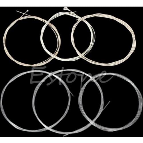 1 Set 6Pcs Durable 39'' Silver Nylon Strings For Acoustic Classical Guitar