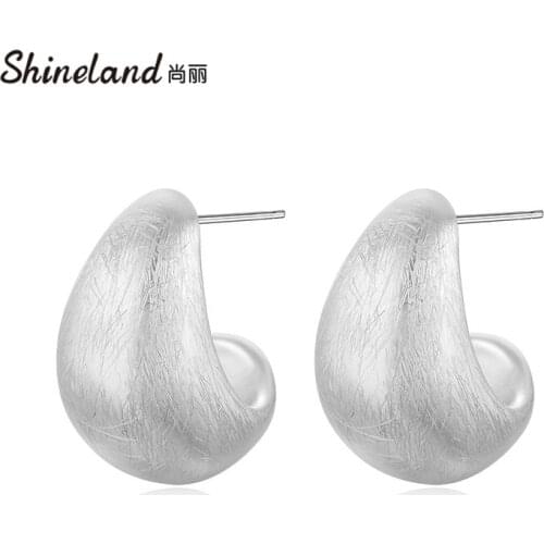 Shineland Classic Simple Womens Earrings Unique Design Small Geometric Stud Earrings Vintage Metal Party Jewelry Gift Bijoux