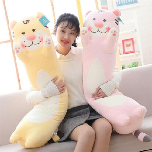 Cute Tiger Long Bed Cushions Big Bed Back Cushion Soft Pillow Tiger Plush Toy Stuffed Animals Cute Plush Toys For Children