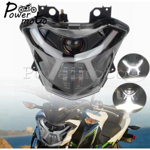 Motorcycle High Low Beam Angel Eye DRL Replacement LED Headlight Assembly for Kawasaki Z650 ABS 2017-19 Versys X 300 ABS 17-2021
