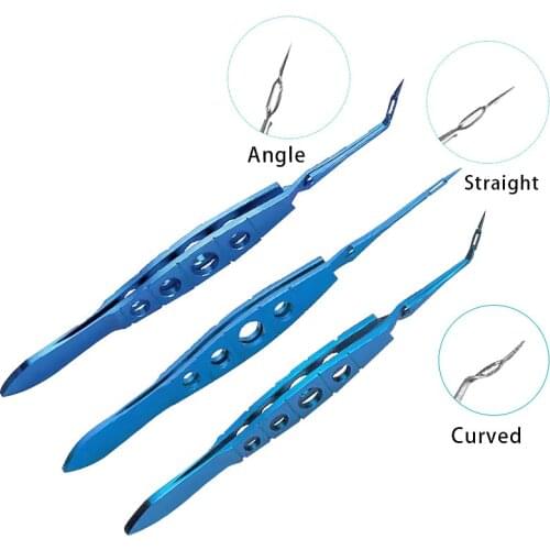 Titanium Akahoshi Prechopper Forceps Ophthalmic Tweezer Curved/Straight Head Ophthalmic Instrument
