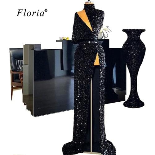 Turkish Couture Dubai Formal Evening Dress 2020 Long Mermaid Sparkly Robe De Soiree Sexy Prom Gowns Party Middle East Vestidos