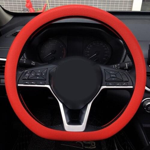 32-40cm Universal Elastic Anti-slip Soft Silicone Car Steering Wheel Case Cover U2JA