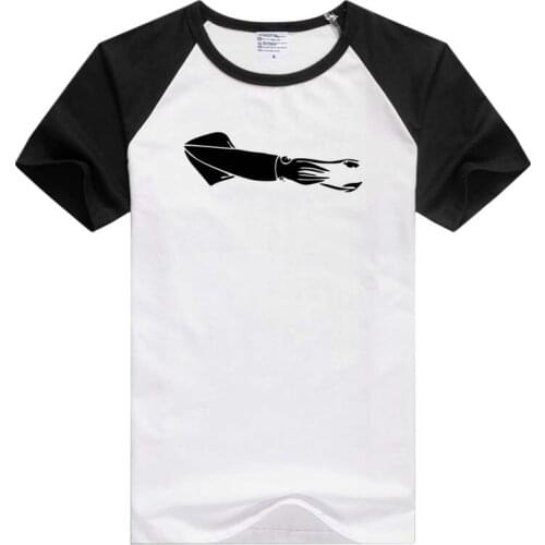 Magnificent Squid short sleeve T-shirt Tshirt Cool Octopus Escape black silhouette pattern GA355