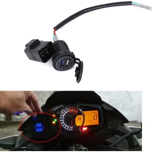 Motorcycle USB Charger Bike Charger with Relay 12V 22A for Kawasaki versys650 1000 X300 X650 ninja400 ninja650