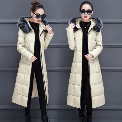 2021 New Winter Women Parkas Hooded Long Warm Thicken Coat Wadded Jacket Female Down Cotton-Padded Parka Ladies Overcoat