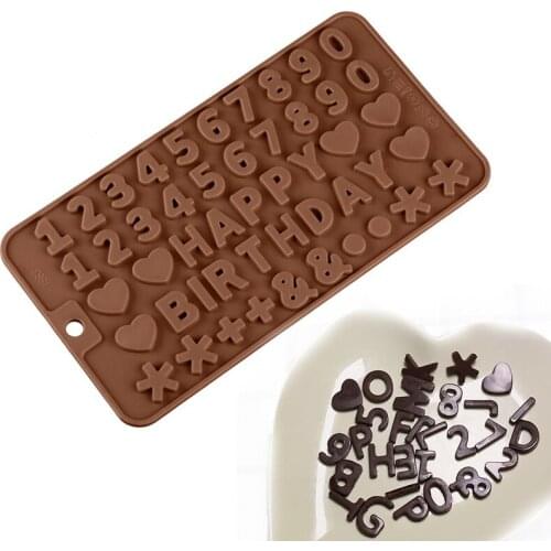 1 Pcs Silicone Chocolate Mold Letter And Number Fondant Molds Cake Decorating Tools Baking Cookies Bakeware Kitchen Cocina