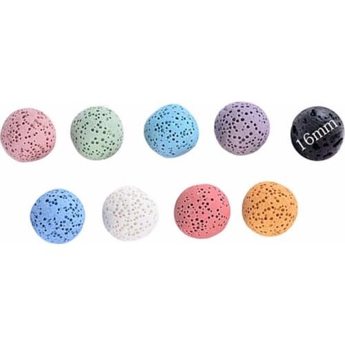 1 Pack Muti-size Natural Round Black Rock Volcanic Lava Stone Beads For Bracelets Essential Oil Diffuser Necklace Lockets 2021