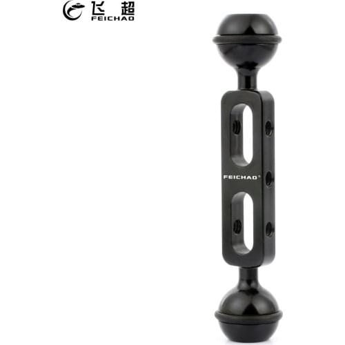 13cm 5 inch Dual Joint Ball Head Adapter Bracket 1/4 3/8 Extension Arm for GoPro Action Camera SLR Underwater Torch Diving Light