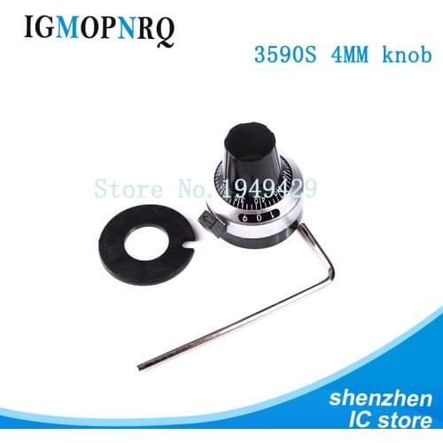 2PCS/LOT 3590S 4MM WXD3-13 WXD3-12 Potentiometer Precise Dial knob lockable Hat Multi-turn Potentiometer Knob Cap