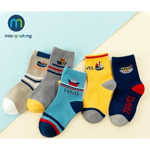 5 Pair Safe Comfort Warm Cotton High Quality Soft Steamship ET Rocket Child Boy Newborn Socks Kids Girl Baby Socks Miaoyoutong