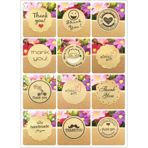 500pcs/lot Kraft Paper Sticker Labels Diameter 3cm DIY Gifts Packing Labels For Hand Made Gift/Cake/Candy/Jewelry/PriceTags