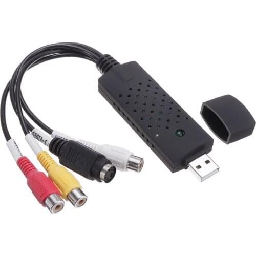 USB 2.0 Audio Video Capture Card Adapter USB VHS To DVD Audio Video Converter Capture Card Kit For Win7/8/XP