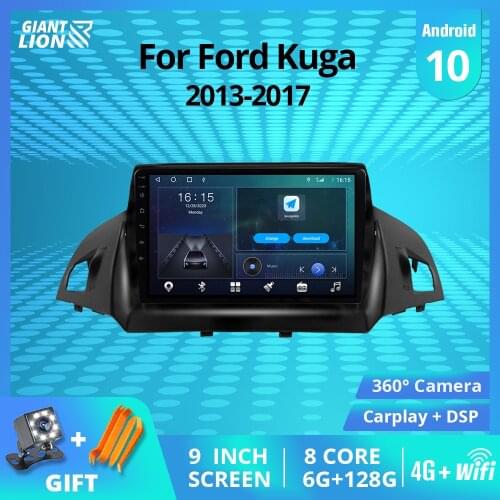 2DIN Android 10 Car Radio For Ford Kuga 2013-2017 GPS Navigation Stereo Receiver Car Multimedia Player DSP Auto Radio Car Video