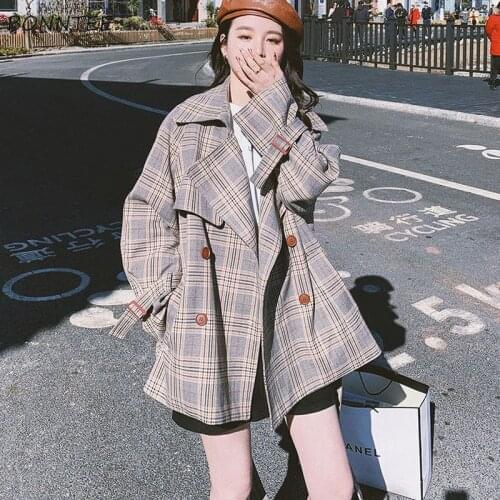 Женские двубортные тренчи BONNTEE China At AliExpress