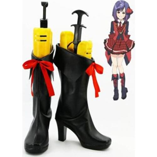 AKB0048 Atsuko Maeda 13th Black Cosplay Shoes Boots For Adult Womens High Heels Cosplay Boots Custom Made